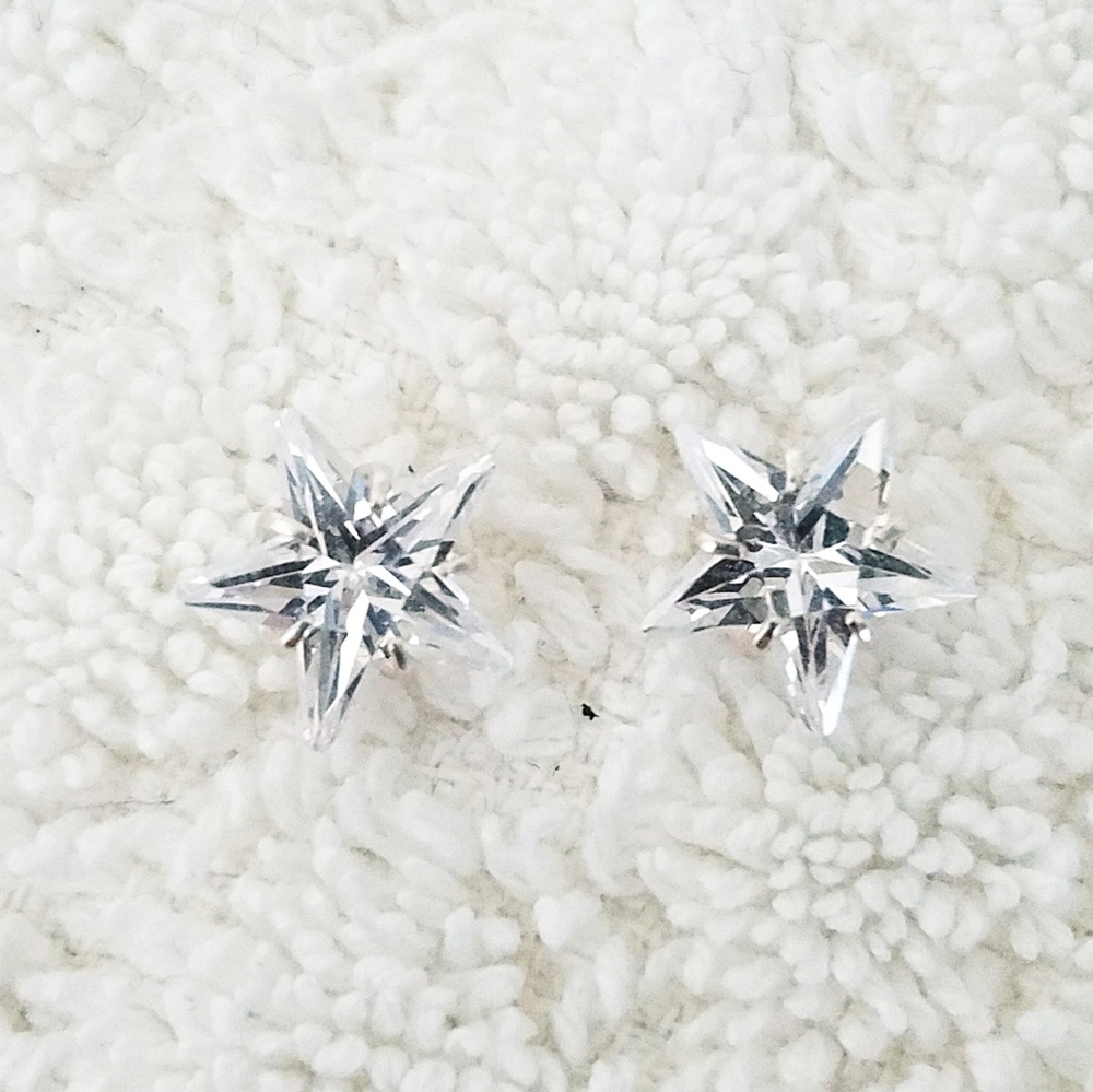 925 Stamped Star Shape Cubic Zircon Stud Earrings
